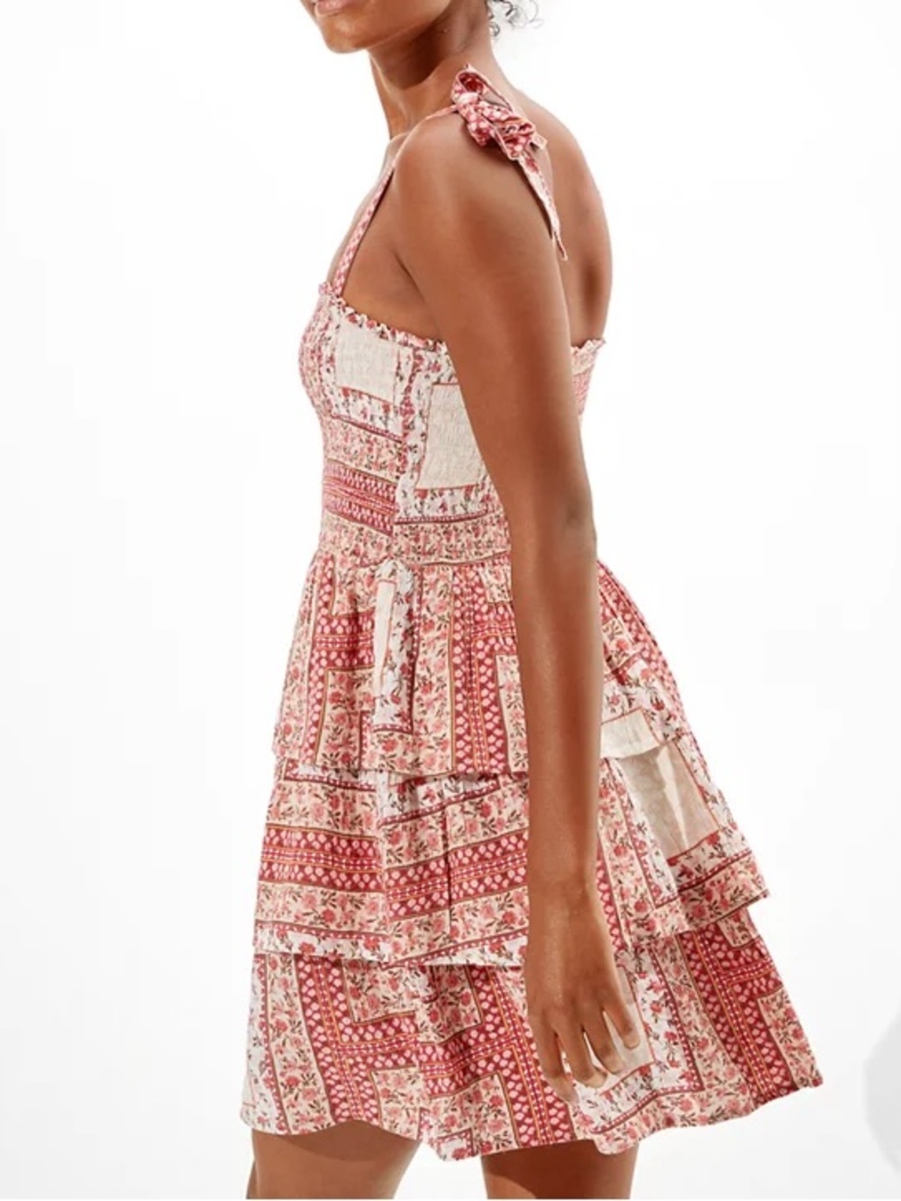 CLEARANCE 4/$15💸 A&E Pink and White Patchwork Dress